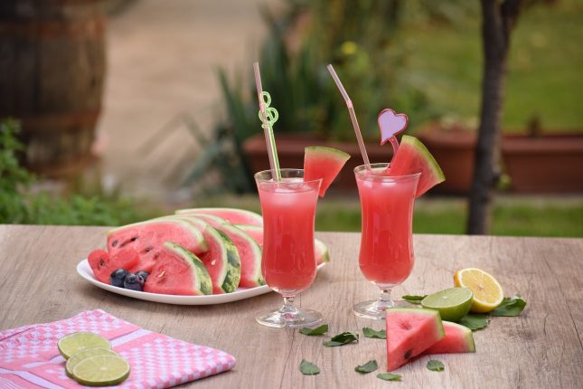 table, refreshment, glass- and all facts about watermelons